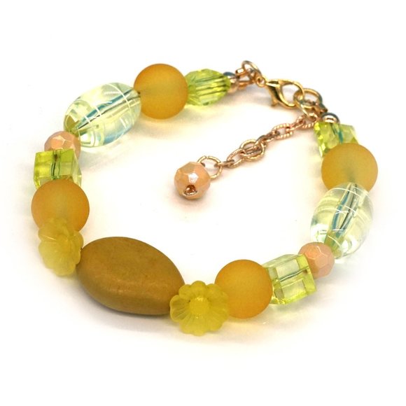 Bracelet Yellow Crystals Adjustable - Picture 1 of 1